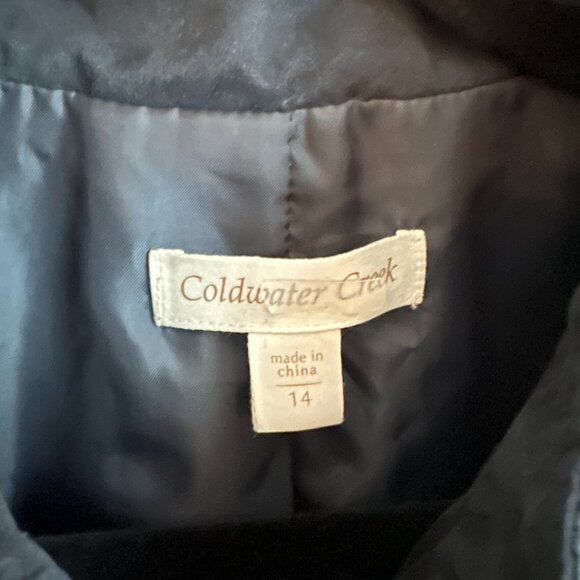 Coldwater Creek Navy Faux Suede Button Military Jacket Casual Sz 14 - Picture 4 of 7
